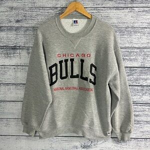 Vintage Russell Chicago Bulls NBA USA Made Pullover Crewneck Sweater L